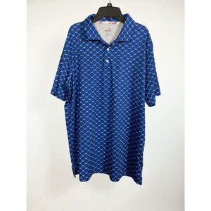 Size M Puma Volition Men’s Golf Polo Shirt Performance AOP Blue White